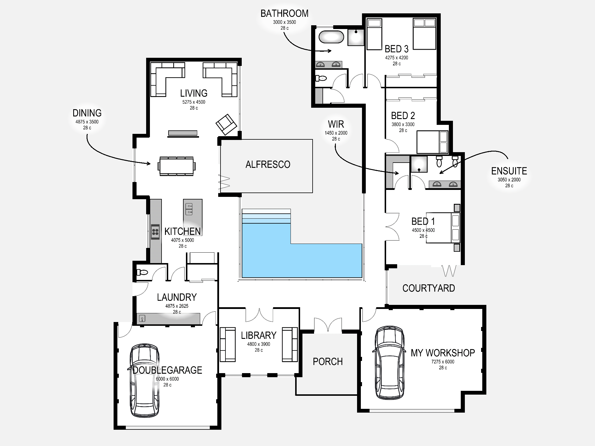 Floor plan creator. Floorplanner. Stock Illustration